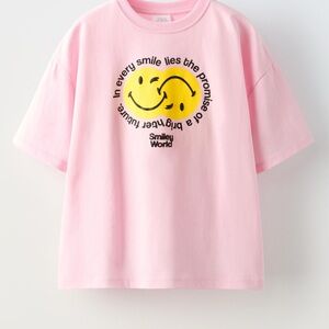 Zara Pink Smile World T shirt size 8-9